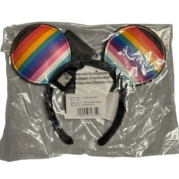 Disney 2023 PRIDE Flag Padded Faux Leather Ears UNISEX - Picture 4 of 4